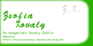 zsofia kovaly business card